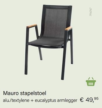 Aanbiedingen Mauro stapelstoel - Huismerk - Multi Bazar - Geldig van 21/05/2021 tot 30/06/2021 bij Multi Bazar