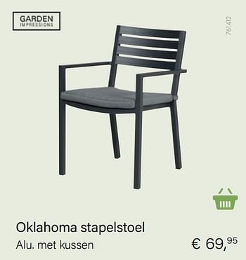 Aanbiedingen Oklahoma stapelstoel - Garden Impressions - Geldig van 21/05/2021 tot 30/06/2021 bij Multi Bazar