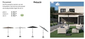 Aanbiedingen Riva parasol - Platinum Casual Living - Geldig van 21/05/2021 tot 30/06/2021 bij Multi Bazar