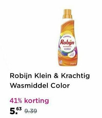 Aanbiedingen Robijn klein + krachtig wasmiddel color - Robijn - Geldig van 16/05/2021 tot 24/05/2021 bij Plein