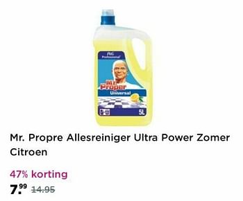 Aanbiedingen Mr. propre allesreiniger ultra power zomer citroen - Mr. Propre - Geldig van 16/05/2021 tot 24/05/2021 bij Plein