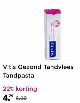 Aanbiedingen Vitis gezond tandvlees tandpasta - Vitis - Geldig van 16/05/2021 tot 24/05/2021 bij Plein