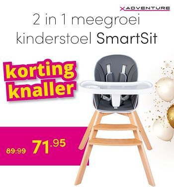 Aanbiedingen 2 in 1 meegroei kinderstoel smartsit - Xadventure - Geldig van 23/05/2021 tot 29/05/2021 bij Baby & Tiener Megastore