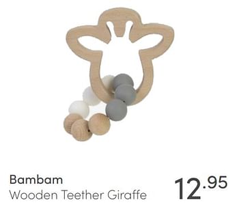 Aanbiedingen Bambam wooden teether giraffe - Bambam - Geldig van 23/05/2021 tot 29/05/2021 bij Baby & Tiener Megastore