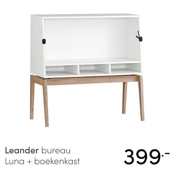 Aanbiedingen Leander bureau luna + boekenkast - Leander - Geldig van 23/05/2021 tot 29/05/2021 bij Baby & Tiener Megastore