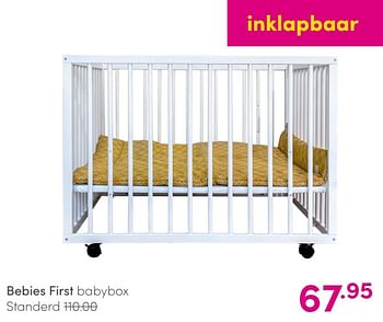 Aanbiedingen Bebies first babybox standerd - bebiesfirst - Geldig van 23/05/2021 tot 29/05/2021 bij Baby & Tiener Megastore