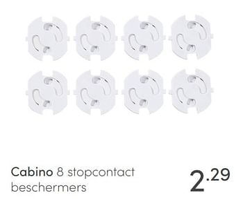Aanbiedingen Cabino 8 stopcontact beschermers - Cabino - Geldig van 23/05/2021 tot 29/05/2021 bij Baby & Tiener Megastore