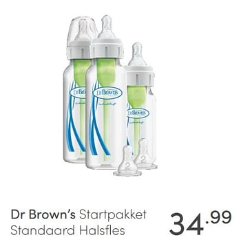Aanbiedingen Dr brown`s startpakket standaard halsfles - DrBrown's - Geldig van 23/05/2021 tot 29/05/2021 bij Baby & Tiener Megastore