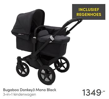 Aanbiedingen Bugaboo donkey3 mono black 3-in-1 kinderwagen - Bugaboo - Geldig van 23/05/2021 tot 29/05/2021 bij Baby & Tiener Megastore