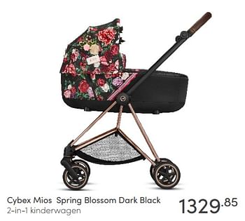 Aanbiedingen Cybex mios spring blossom dark black 2-in-1 kinderwagen - Cybex - Geldig van 23/05/2021 tot 29/05/2021 bij Baby & Tiener Megastore
