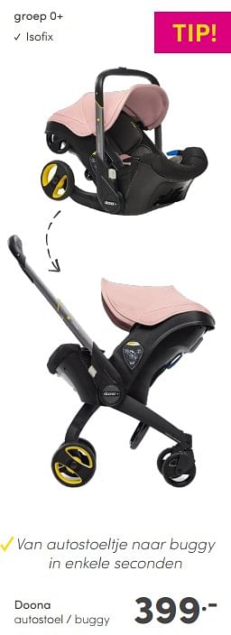Aanbiedingen Doona autostoel - buggy - Doona - Geldig van 23/05/2021 tot 29/05/2021 bij Baby & Tiener Megastore