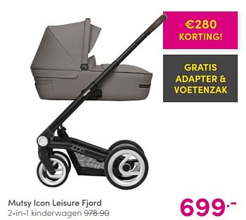 Aanbiedingen Mutsy icon leisure fjord 2-in-1 kinderwagen - Mutsy - Geldig van 23/05/2021 tot 29/05/2021 bij Baby & Tiener Megastore