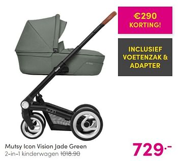 Aanbiedingen Mutsy icon vision jade green 2-in-1 kinderwagen - Mutsy - Geldig van 23/05/2021 tot 29/05/2021 bij Baby & Tiener Megastore