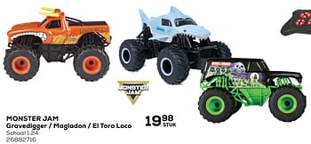 Aanbiedingen Monster jam grave digger -- magladon - el toro loco - Mattel - Geldig van 25/05/2021 tot 22/06/2021 bij Supra Bazar