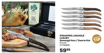 Aanbiedingen Steakmes laguiole luxury - Laguiole - Geldig van 25/05/2021 tot 22/06/2021 bij Supra Bazar