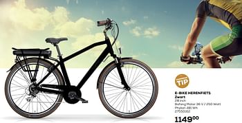 Aanbiedingen E-bike herenfiets zwart - E-Bike - Geldig van 25/05/2021 tot 22/06/2021 bij Supra Bazar
