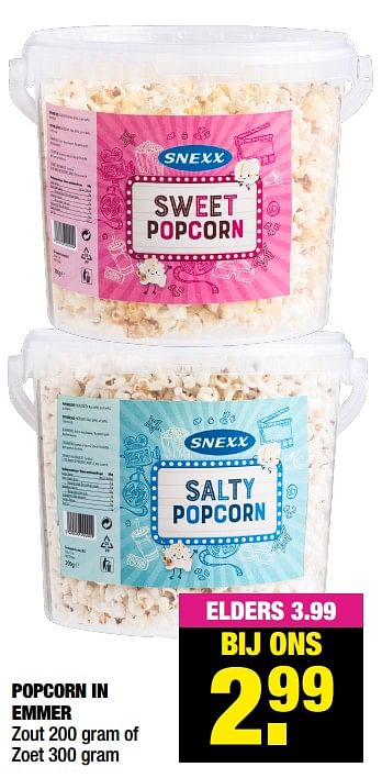 Aanbiedingen Popcorn in emmer - Snexx - Geldig van 25/05/2021 tot 06/06/2021 bij Big Bazar