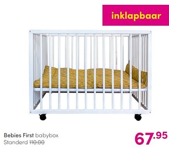 Aanbiedingen Bebies first babybox standerd - bebiesfirst - Geldig van 30/05/2021 tot 05/06/2021 bij Baby & Tiener Megastore