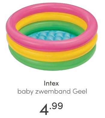 Aanbiedingen Intex baby zwemband geel - Intex - Geldig van 30/05/2021 tot 05/06/2021 bij Baby & Tiener Megastore