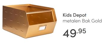 Aanbiedingen Kids depot metalen bak gold - KidsDepot  - Geldig van 30/05/2021 tot 05/06/2021 bij Baby & Tiener Megastore