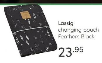 Aanbiedingen Lassig changing pouch feathers black - Lassig - Geldig van 30/05/2021 tot 05/06/2021 bij Baby & Tiener Megastore