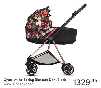 Aanbiedingen Cybex mios spring blossom dark black 2-in-1 kinderwagen - Cybex - Geldig van 30/05/2021 tot 05/06/2021 bij Baby & Tiener Megastore