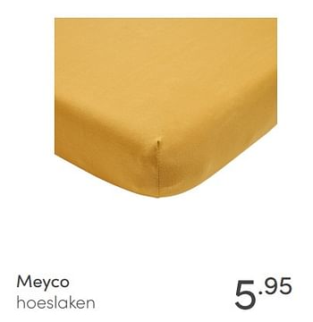 Aanbiedingen Meyco hoeslaken - Meyco - Geldig van 30/05/2021 tot 05/06/2021 bij Baby & Tiener Megastore