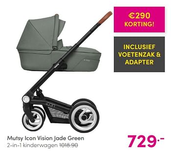 Aanbiedingen Mutsy icon vision jade green 2-in-1 kinderwagen - Mutsy - Geldig van 30/05/2021 tot 05/06/2021 bij Baby & Tiener Megastore