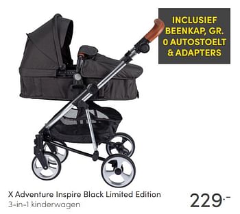 Aanbiedingen X adventure inspire black limited edition 3-in-1 kinderwagen - Xadventure - Geldig van 30/05/2021 tot 05/06/2021 bij Baby & Tiener Megastore