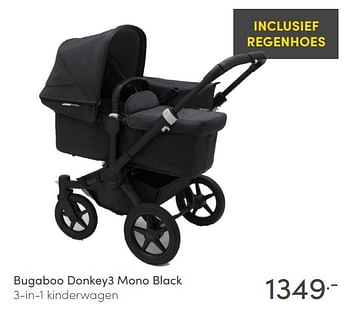 Aanbiedingen Bugaboo donkey3 mono black 3-in-1 kinderwagen - Bugaboo - Geldig van 30/05/2021 tot 05/06/2021 bij Baby & Tiener Megastore