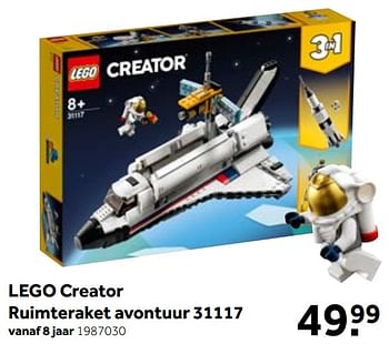 Aanbiedingen Lego creator ruimteraket avontuur 31117 - Lego - Geldig van 01/06/2021 tot 20/06/2021 bij Intertoys