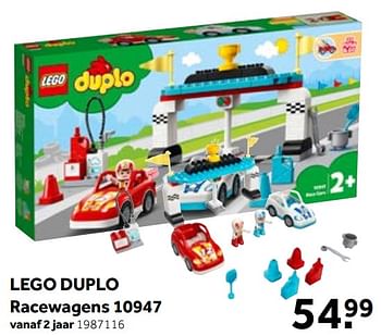 Aanbiedingen Lego duplo racewagens 10947 - Lego - Geldig van 01/06/2021 tot 20/06/2021 bij Intertoys