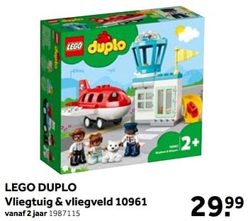 Aanbiedingen Lego duplo vliegtuig + vliegveld 10961 - Lego - Geldig van 01/06/2021 tot 20/06/2021 bij Intertoys