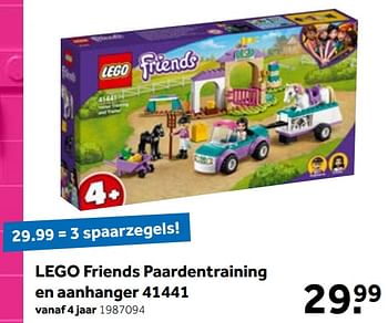 Aanbiedingen Lego friends paardentraining en aanhanger 41441 - Lego - Geldig van 01/06/2021 tot 20/06/2021 bij Intertoys