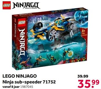 Aanbiedingen Lego ninjago ninja sub-speeder 71752 - Lego - Geldig van 01/06/2021 tot 20/06/2021 bij Intertoys
