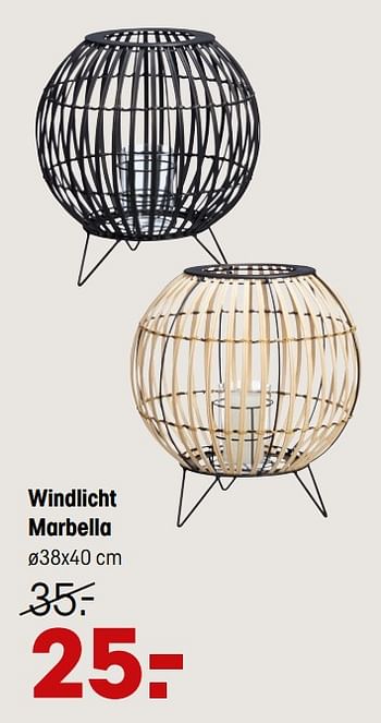Aanbiedingen Windlicht marbella - Huismerk - Kwantum - Geldig van 14/06/2021 tot 27/06/2021 bij Kwantum