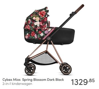 Aanbiedingen Cybex mios spring blossom dark black 2-in-1 kinderwagen - Cybex - Geldig van 06/06/2021 tot 12/06/2021 bij Baby & Tiener Megastore