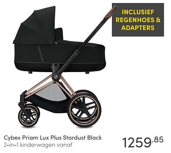 Aanbiedingen Cybex priam lux plus stardust black 2-in-1 kinderwagen - Cybex - Geldig van 06/06/2021 tot 12/06/2021 bij Baby & Tiener Megastore