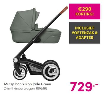 Aanbiedingen Mutsy icon vision jade green 2-in-1 kinderwagen - Mutsy - Geldig van 06/06/2021 tot 12/06/2021 bij Baby & Tiener Megastore