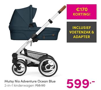 Aanbiedingen Mutsy nio adventure ocean blue 2-in-1 kinderwagen - Mutsy - Geldig van 06/06/2021 tot 12/06/2021 bij Baby & Tiener Megastore