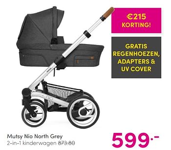 Aanbiedingen Mutsy nio north grey 2-in-1 kinderwagen - Mutsy - Geldig van 06/06/2021 tot 12/06/2021 bij Baby & Tiener Megastore