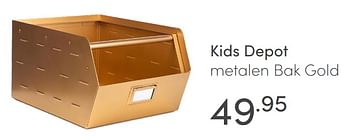 Aanbiedingen Kids depot metalen bak gold - KidsDepot  - Geldig van 06/06/2021 tot 12/06/2021 bij Baby & Tiener Megastore