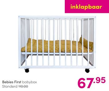 Aanbiedingen Bebies first babybox standerd - bebiesfirst - Geldig van 06/06/2021 tot 12/06/2021 bij Baby & Tiener Megastore