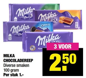 Aanbiedingen Milka chocoladereep - Milka - Geldig van 07/06/2021 tot 20/06/2021 bij Big Bazar