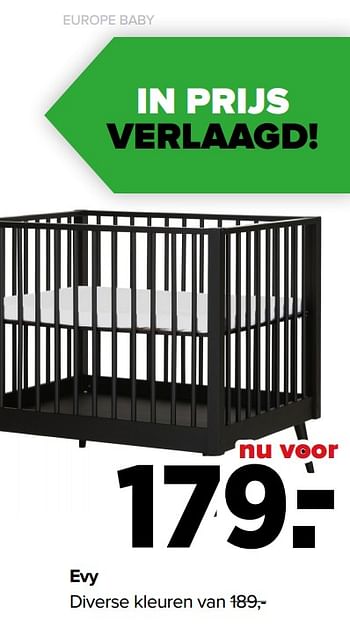 Aanbiedingen Evy diverse kleuren - Europe baby - Geldig van 07/06/2021 tot 03/07/2021 bij Baby-Dump