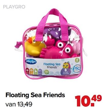 Aanbiedingen Floating sea friends - Playgro - Geldig van 07/06/2021 tot 03/07/2021 bij Baby-Dump