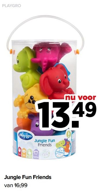 Aanbiedingen Jungle fun friends - Playgro - Geldig van 07/06/2021 tot 03/07/2021 bij Baby-Dump