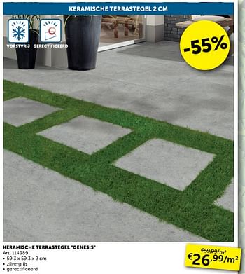 Aanbiedingen Keramische terrastegel genesis - Geldig van 29/06/2021 tot 26/07/2021 bij Zelfbouwmarkt
