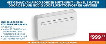 Aanbiedingen Monoblock airco: koelen en verwarmen - Geldig van 22/06/2021 tot 19/07/2021 bij Zelfbouwmarkt