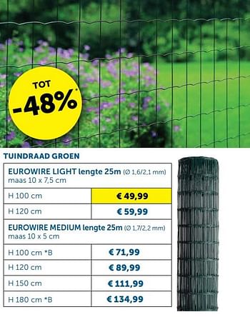 Aanbiedingen Tuindraad groen eurowire light lengte - Geldig van 22/06/2021 tot 19/07/2021 bij Zelfbouwmarkt